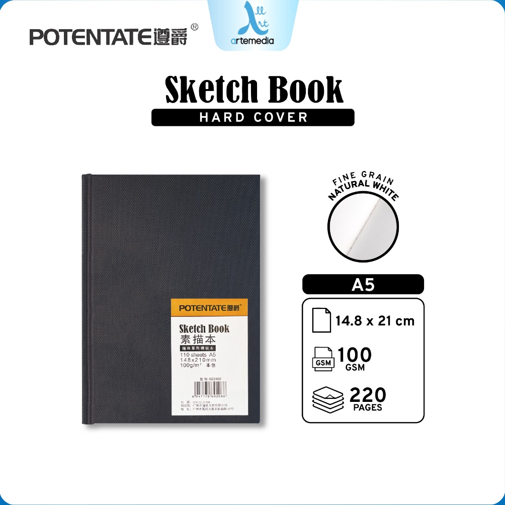 

Potentate Sketchbook A5 Hard Cover Stitch Bound Buku Sketsa ART R2N4