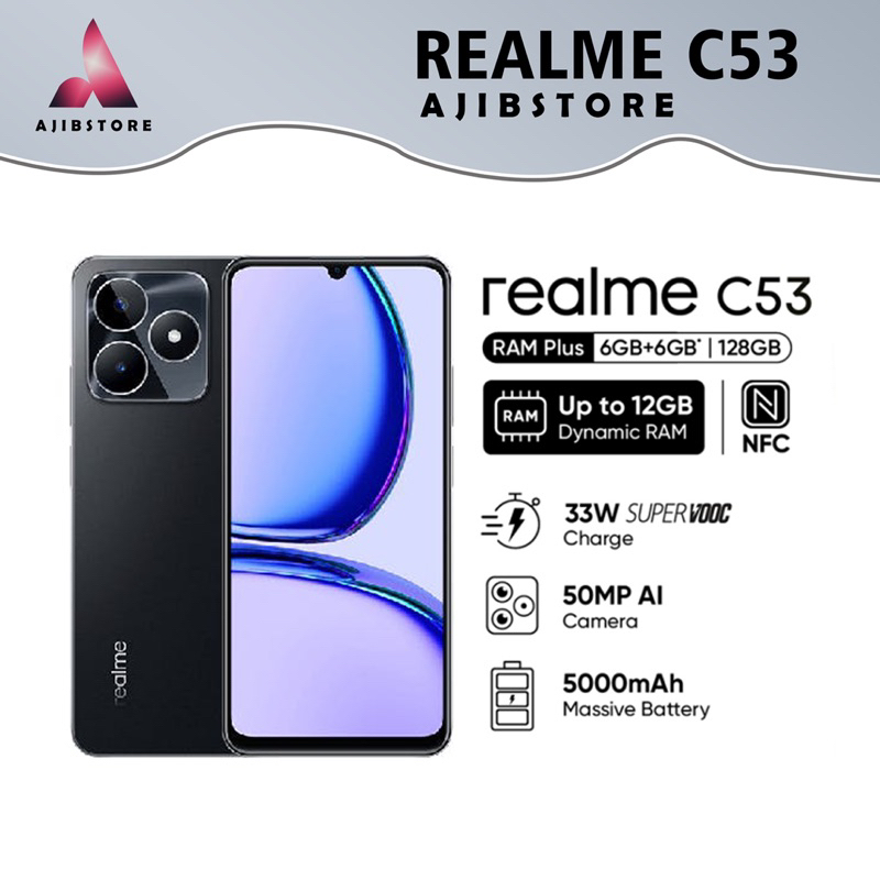 Realme C53 NFC Ram 6/128GB Hp Second Handphone Seken Hp Bekas Original 100% murah Fullset