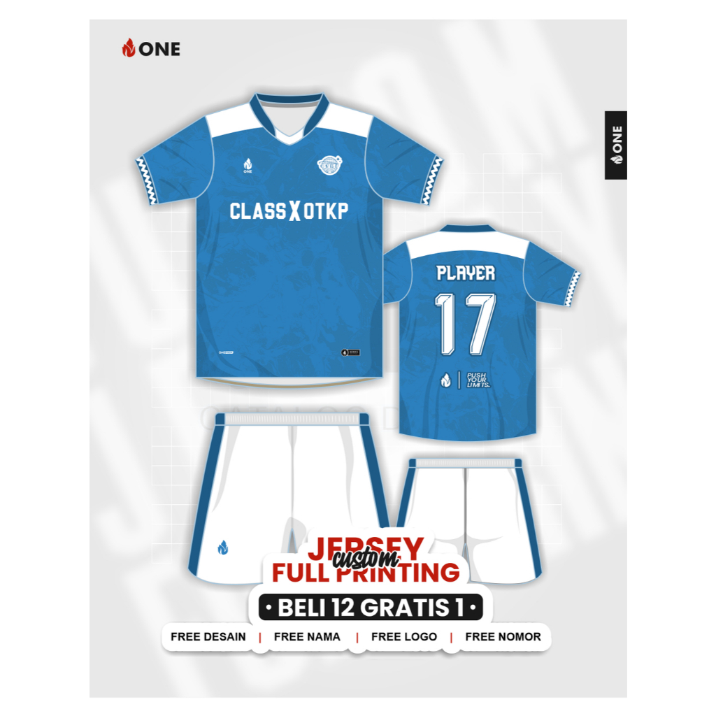 ONE APPAREL - CUSTOM JERSEY STELAN FULL PRINTING - FUTSAL, SEPAKBOLA, VOLI, BASKET - FREE DESAIN