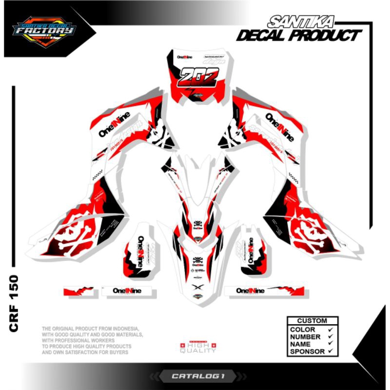 STIKER DECAL MOTOR CRF 150L /CRF 150L/STIKER MOTOR CRF 150L/DECAL CRF KEREN FULL BODY BEBAS REQUEST