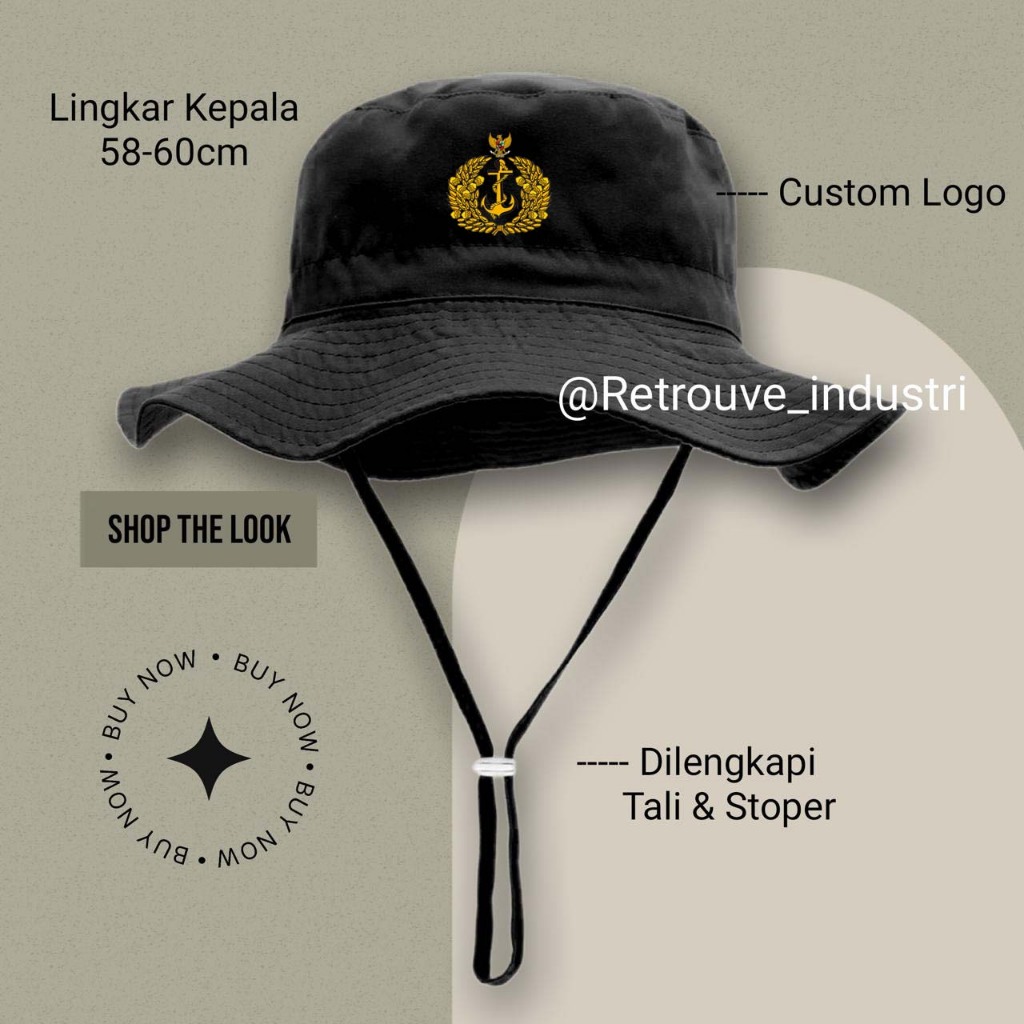 Topi Rimba TNI AL / Topi Gunung Outdoor Premium