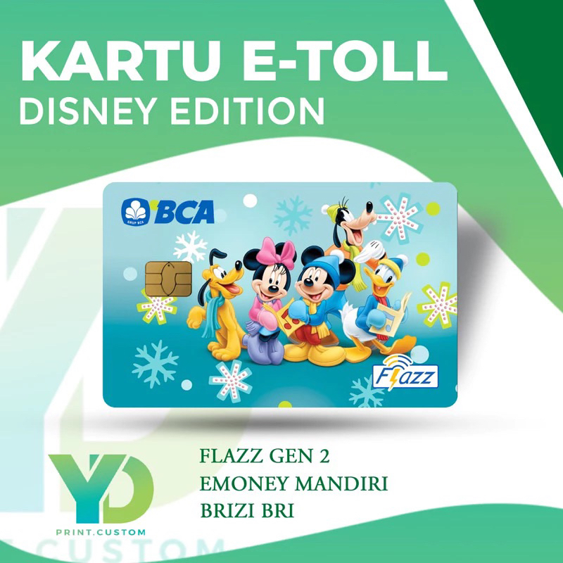 Kartu etoll Flazz Bca / emoney mandiri / Brizzi BRI Edisi Disney