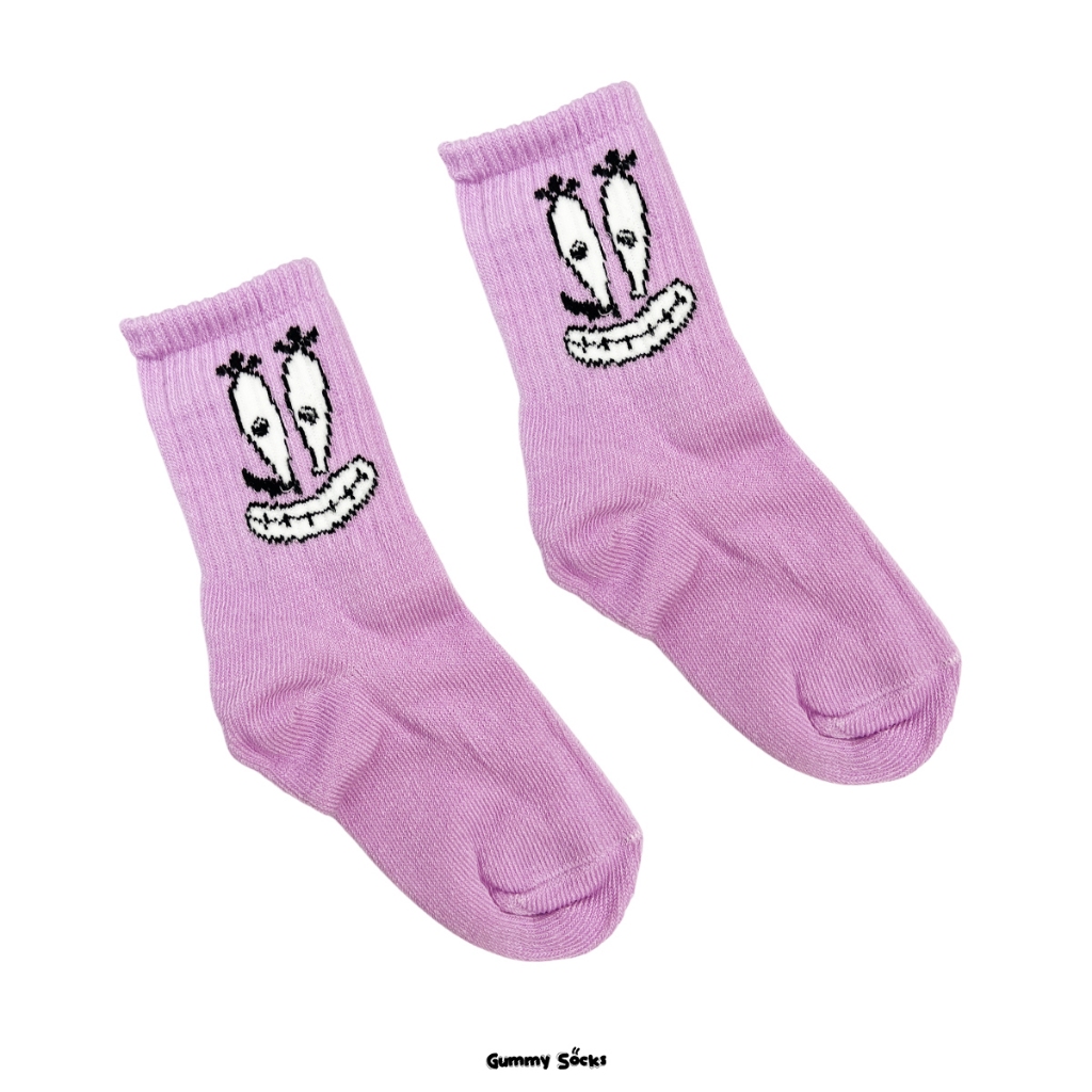 Kaos Kaki Anak Ungu Motif Mr. Krabs Bahan Tebal Unisex