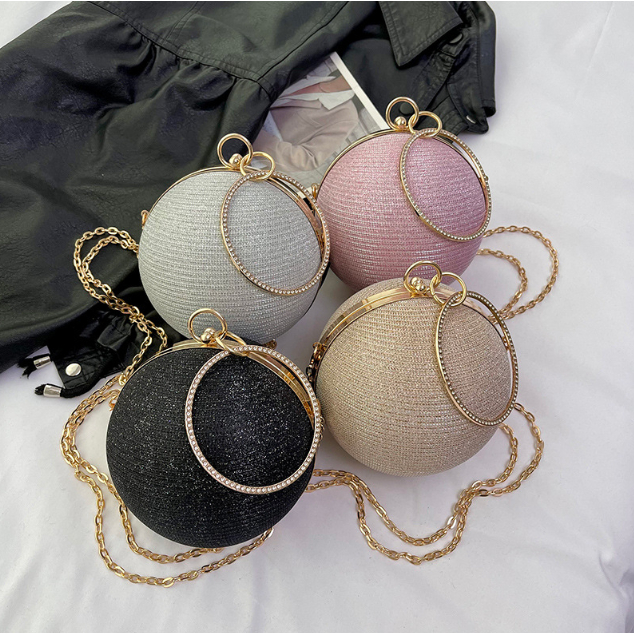 Tas Selempang Tas Kondangan Wanita Mewah Tas Pesta Wanita Murah Tas Pesta Wanita Bulat Mewah Clutch 