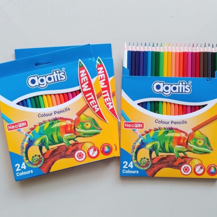 

Spesial Pensil Warna Colors Pencil Agatis Neopex 24 Warna Panjang Set Orinal