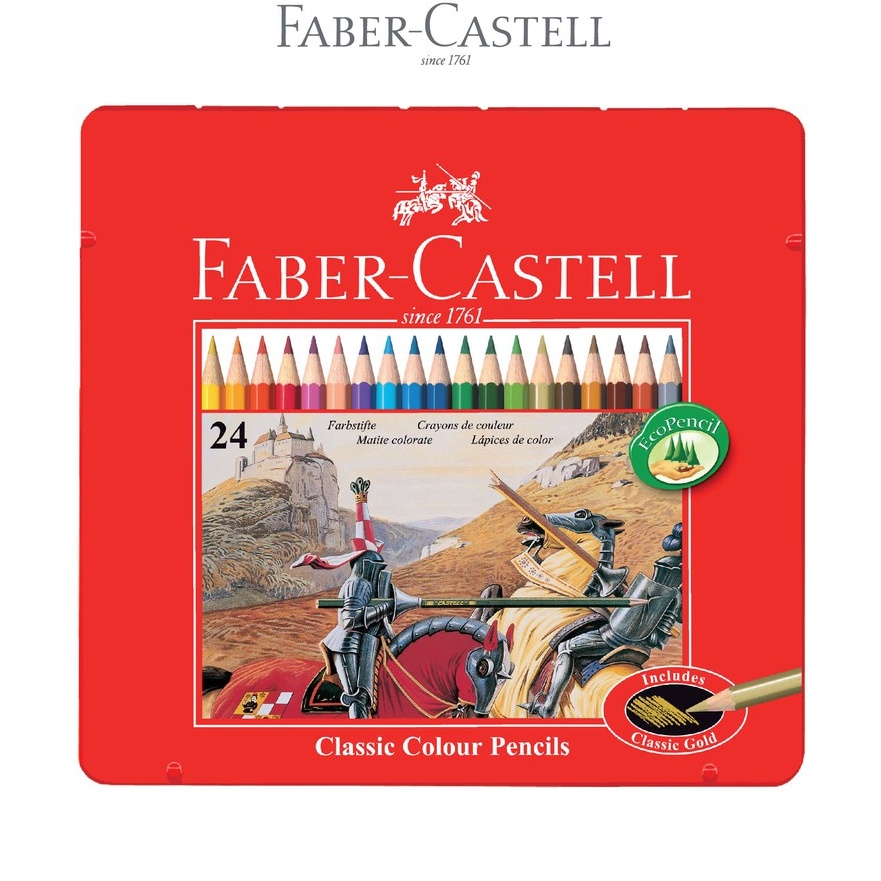 

KI3 FaberCastell Pensil Warna Classic Colour Pencils 24 Panjang Kemasan Kaleng