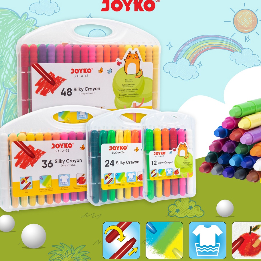 

FG2 Silky Crayon Krayon Halus Joyko SLCA Warna Colors