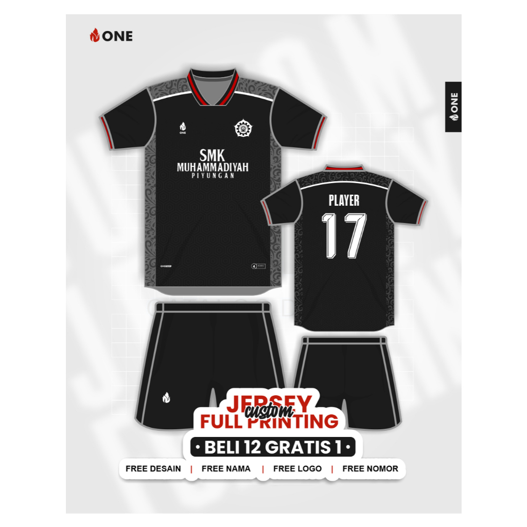ONE APPAREL - CUSTOM JERSEY STELAN FULL PRINTING - FUTSAL, SEPAKBOLA, VOLI, BASKET - FREE DESAIN