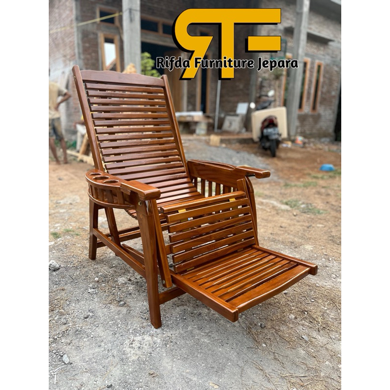 REAL PICT  Kursi Goyang Jati ( Kursi Teras Goyang, Kursi Malas Goyang, Kursi Malas Jati )