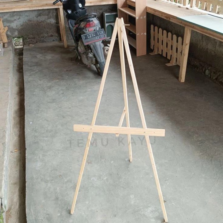 

Istimewa Standing Poto Easel Kayu Stand Wedding 12cm Palang Polos