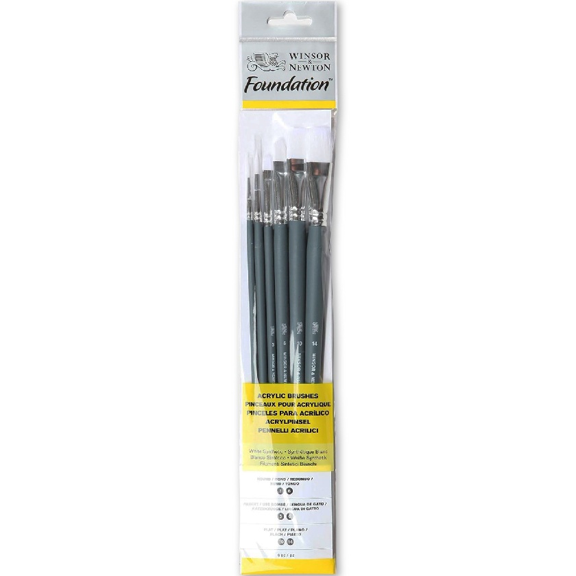 

KF7 Winsor ton Foundation Acrylic Brush Set White Synthetic