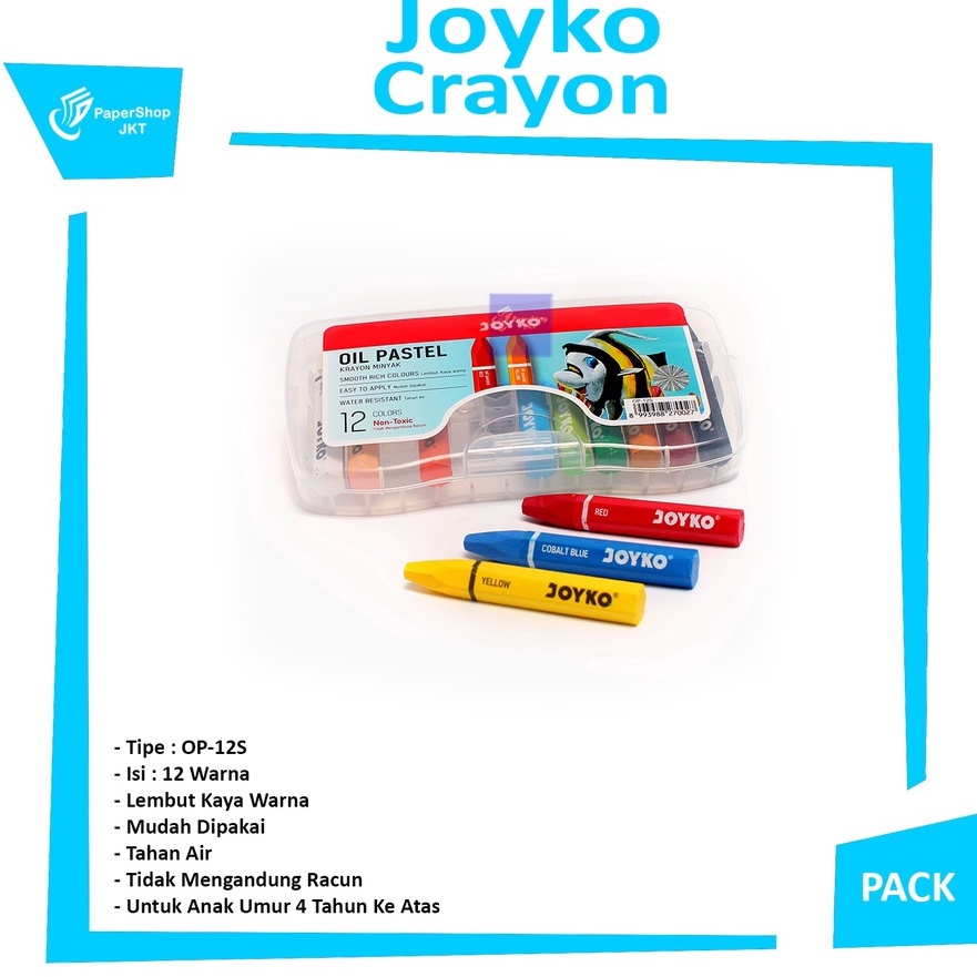 

Mega JOYKO Krayon Minyak 12 Warna Crayon Colors Oil Pastels Set
