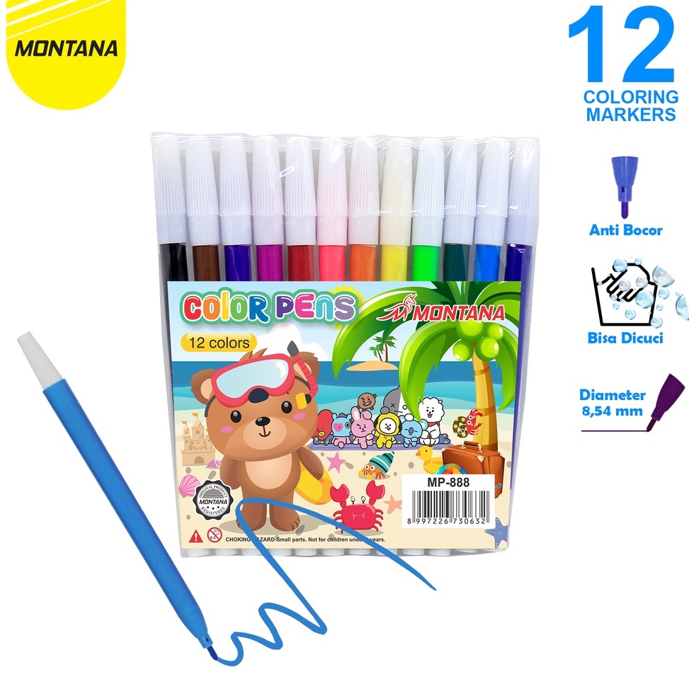 

ART T1L2 12 set Spidol 12 Warna Montana 828838888