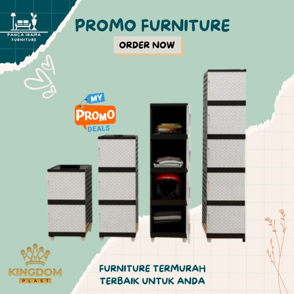 KINGDOMPLAST LEMARI PLASTIK / KABINET BAJU / LOKER SERBAGUNA / RAK SUSUN / TEMPAT PENYIMPANAN SLAP