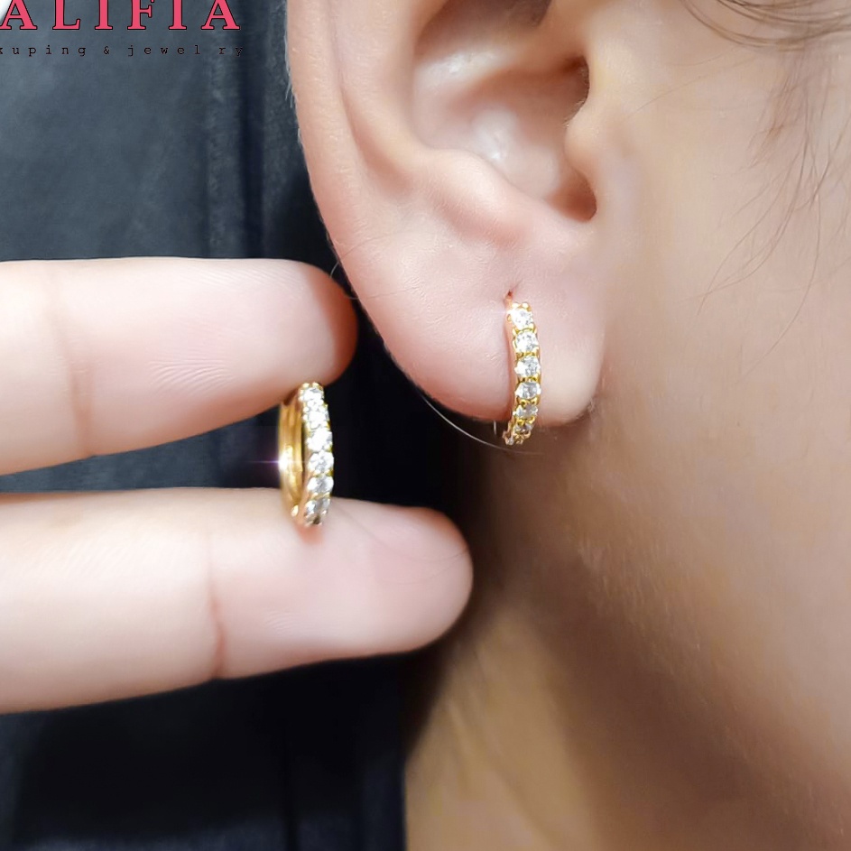 Sale Anting Jepit Titanium Permata Satu Baris Terbaru Simpel Ala Korea Kekinian Perhiasan Wanita Dew