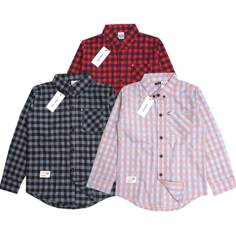 Kokoto Kemeja Anak KotakKotak Lengan Panjang  Kemeja Anak Motif KotakKotak Umur 112 Tahun ART Q6F9