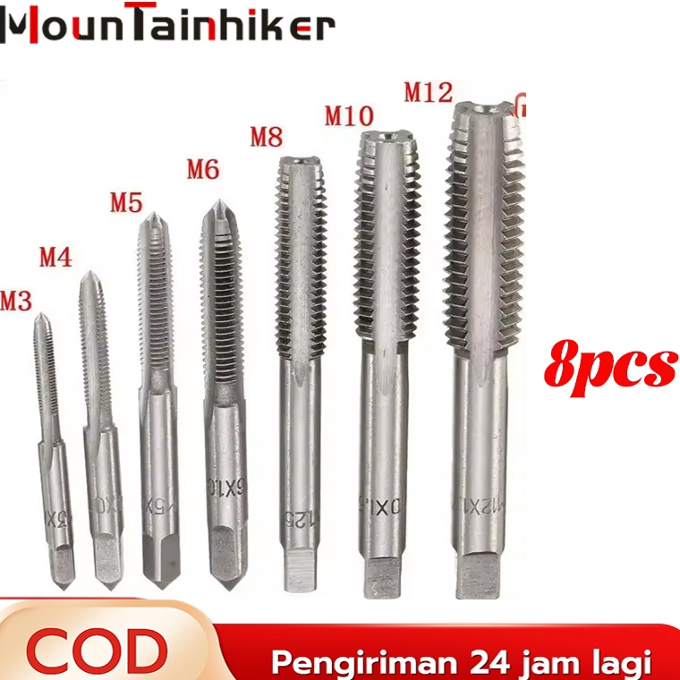 Penjualan Kejutan CODTap Die Set 8Pcs Rap Die Set Tekiro Metric Hand Tap Die Set Alat Snai Dan Tap U