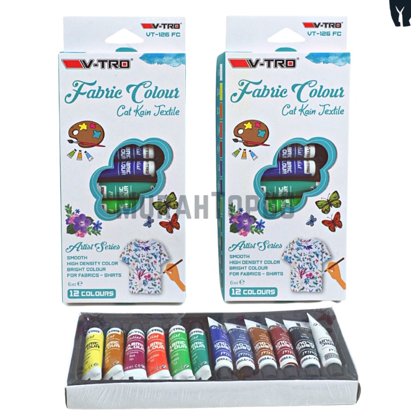 

KI3 Cat Kain Textile Vtro 12 Warna Fabric Colour Painting Set Cat Melukis Baju Tekstil Vitro Vtro
