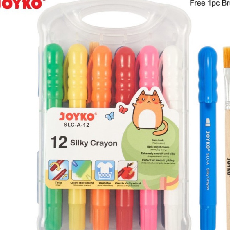

HJ6 JOYKO SILKY CRAYON 12 COLOURS KRAYON PUTAR JOYKO 12 WARNA SLCA12