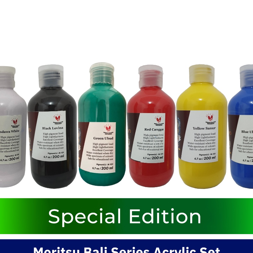 

Potongan Cat Akrilik Set Moritsu Acrylic Paint Bali Series 2 ML 6 Colours