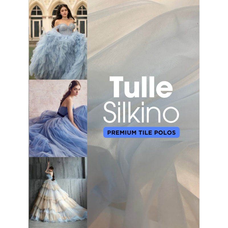 Tulle Silkino / Tile Polos Premium / Tile Polos Gaun / Tile Kombinasi Premium / Tile Polos Gaun Prem