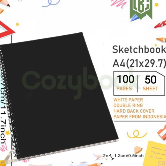 

KP8 Buku Gambar Buku Sketsa Sketchbook Wired a4 Black craft Cover Jilid Spiral Journal