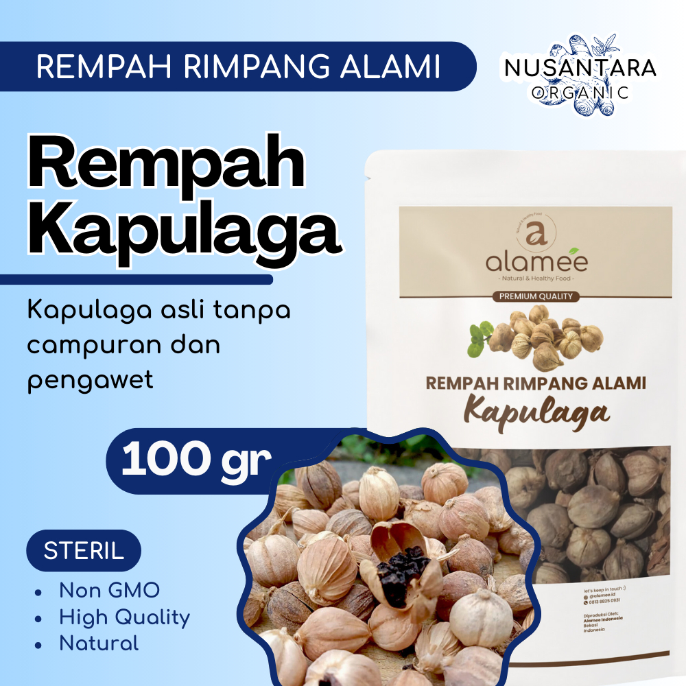 

ALAMEE Kapulaga Kering 100 gram Cardamom Kapolaga Kapol Rempah Rimpang Organik Bumbu Masakan Alami