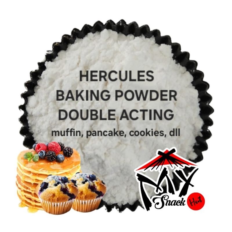 

HERCULES BAKING POWDER DOUBLE ACTING 50GR PENGEMBANG BPDA KUE KERING PANCAKE COOKIES MUFFIN HALAL