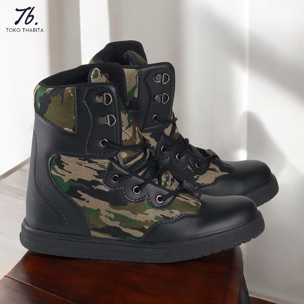 Sepatu Boots Tactical Loreng Tentara PDL Anak Laki Army TNI