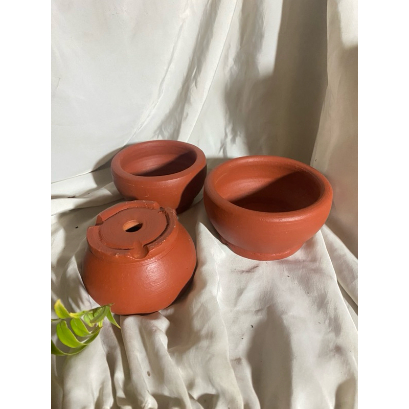 pot bonsay terakota kecil set gerabah keramik