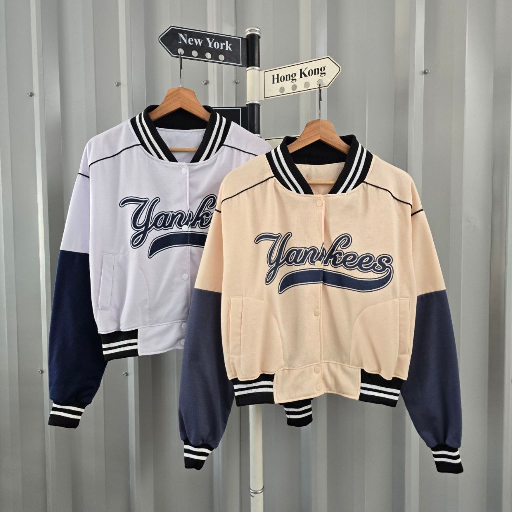 YANKEES CROP JACKET VARSITY BASEBALL
