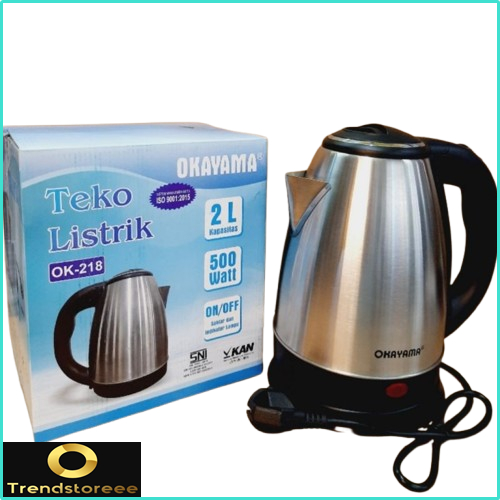 Teko listrik Okayama stainless teko masak air 2L