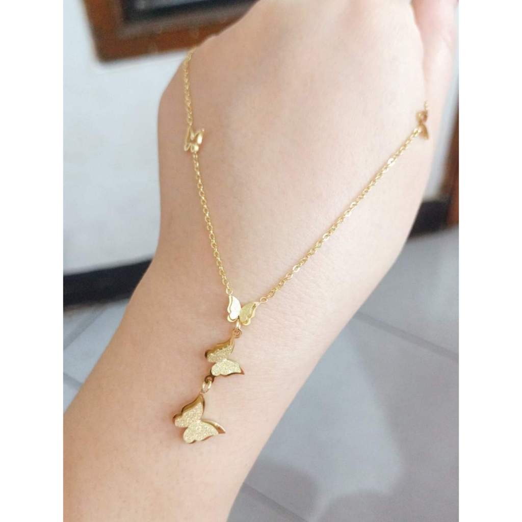 Kalung Kupu - Kupu Juntai/Juntai 3 Kupu Gliter