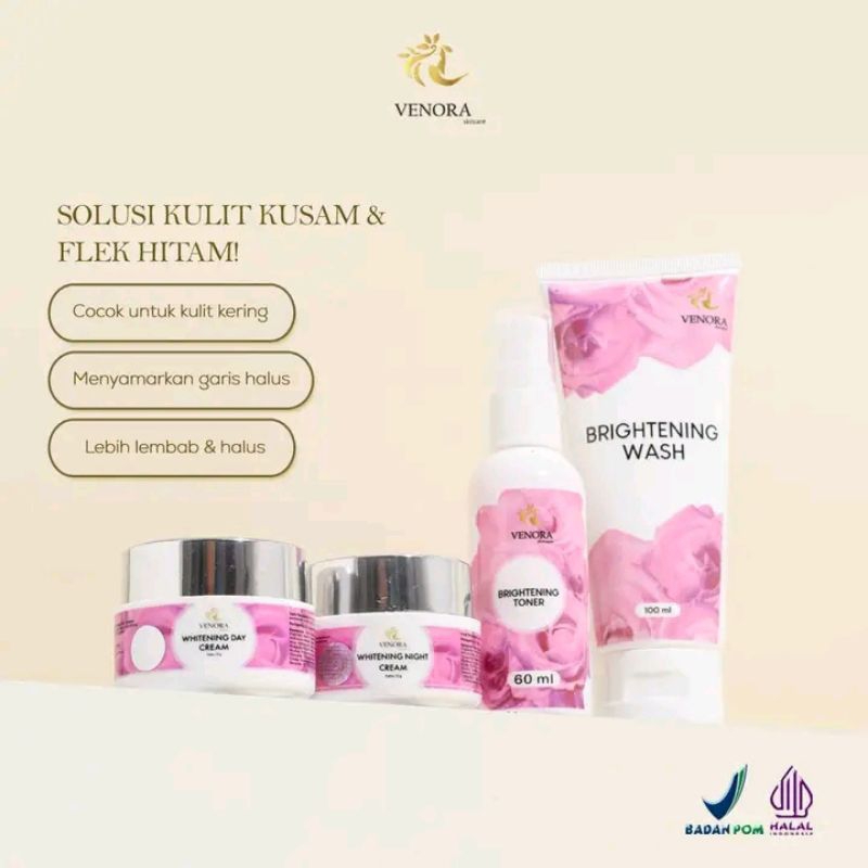 VENORA PAKET WHITENING SERIES || Venora Skincare Paket Brigtening || Paket Normal Venora Skincare