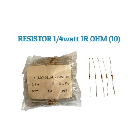 RESISTOR 1/4watt 1R OHM (10)