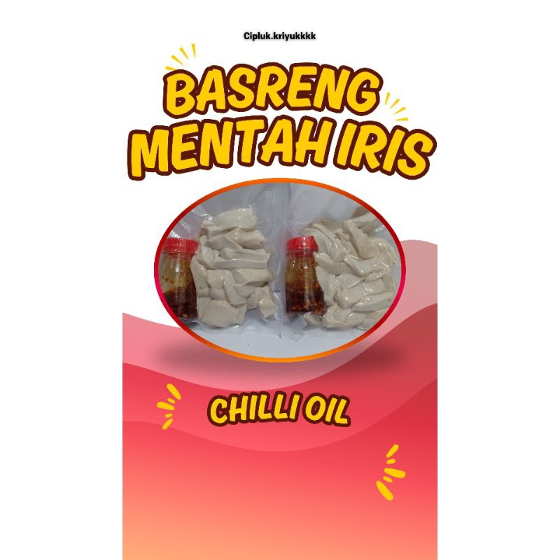 

Basreng Mentah Iris 150GR Kemasan Plastik Vakum Chilli Oil