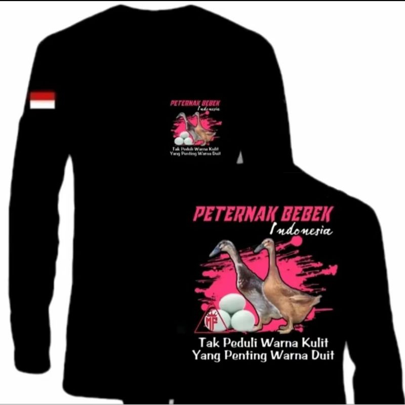 KAOS TANGAN PANJANG PETERNAK BEBEK MOTIF PINK