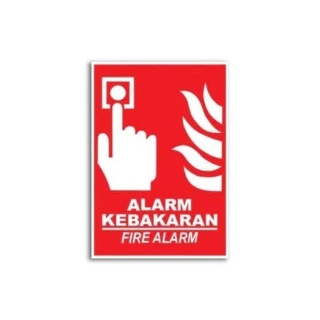 

STIKER VINYL TOMBOL ALARM KEBAKARAN SIGN RAMBU K3 Uk. 15 x 20 CM