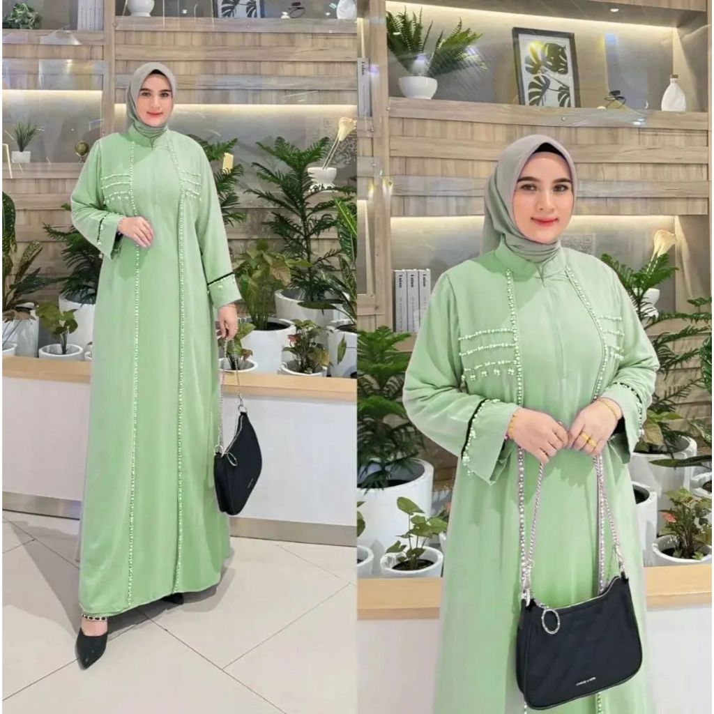 Kamila Abaya Baju Gamis Bahan Ceruty Jatuh Wanita Dewasa Model Baru Terbaru 2024 Mewah