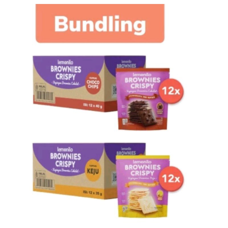 

BUNDLING!!! Lemonilo Brownies Crispy 35gr (2Dus: 24pcs) Chocochips & Keju - Brownies Crispy Chocochips & Keju - Brownies Kering Brownis Crispy Brownies Kering Tipis - Brownies Crispy Coklat & Keju - Snack Cemilan Sehat - Cookies Sehat - Snack Gluten Free