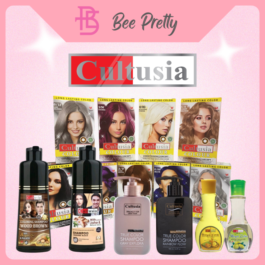 Cultusia Coloring Shampoo All Variant Original Black / Wood Brown With Ekstrak Jahe & Minyak Zaitun 