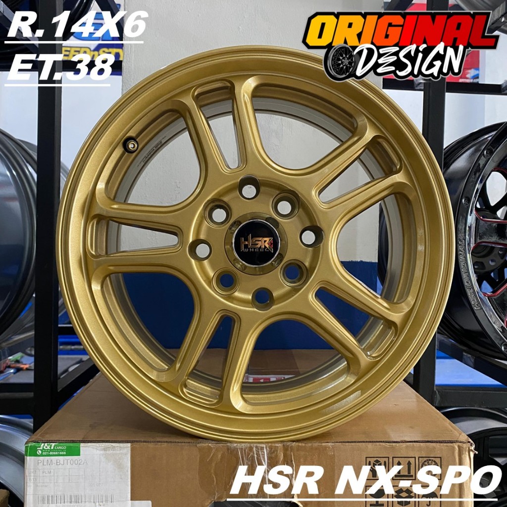 Velg Mobil Ring 14 R14 HSR NX SPO Untuk MARCH , VIOS , SIGRA , CALYA,XENIA warna gold