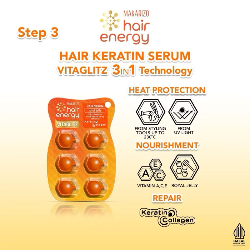 KERATIN Makarizo Hair Energy Rawat Rambut Kering & Rusak|Gorontalo
