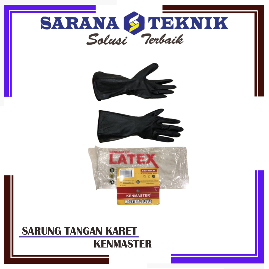SARUNG TANGAN KARET LATEX HITAM XL KENMASTER