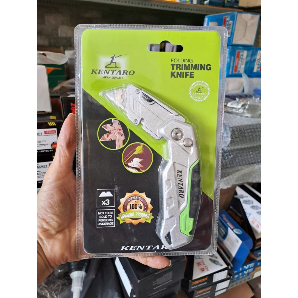 Foldable Knife Cutter Lipat Pisau Baja Carbon Steel Heavy Duty Premium Quality KENTARO