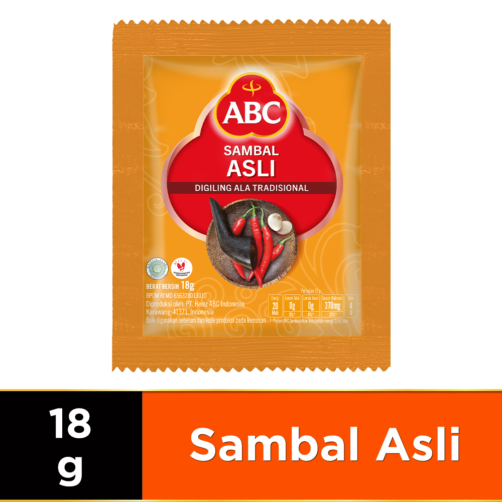 

Sambal Asli Abc Sachet 10 Sachet 18 Gr