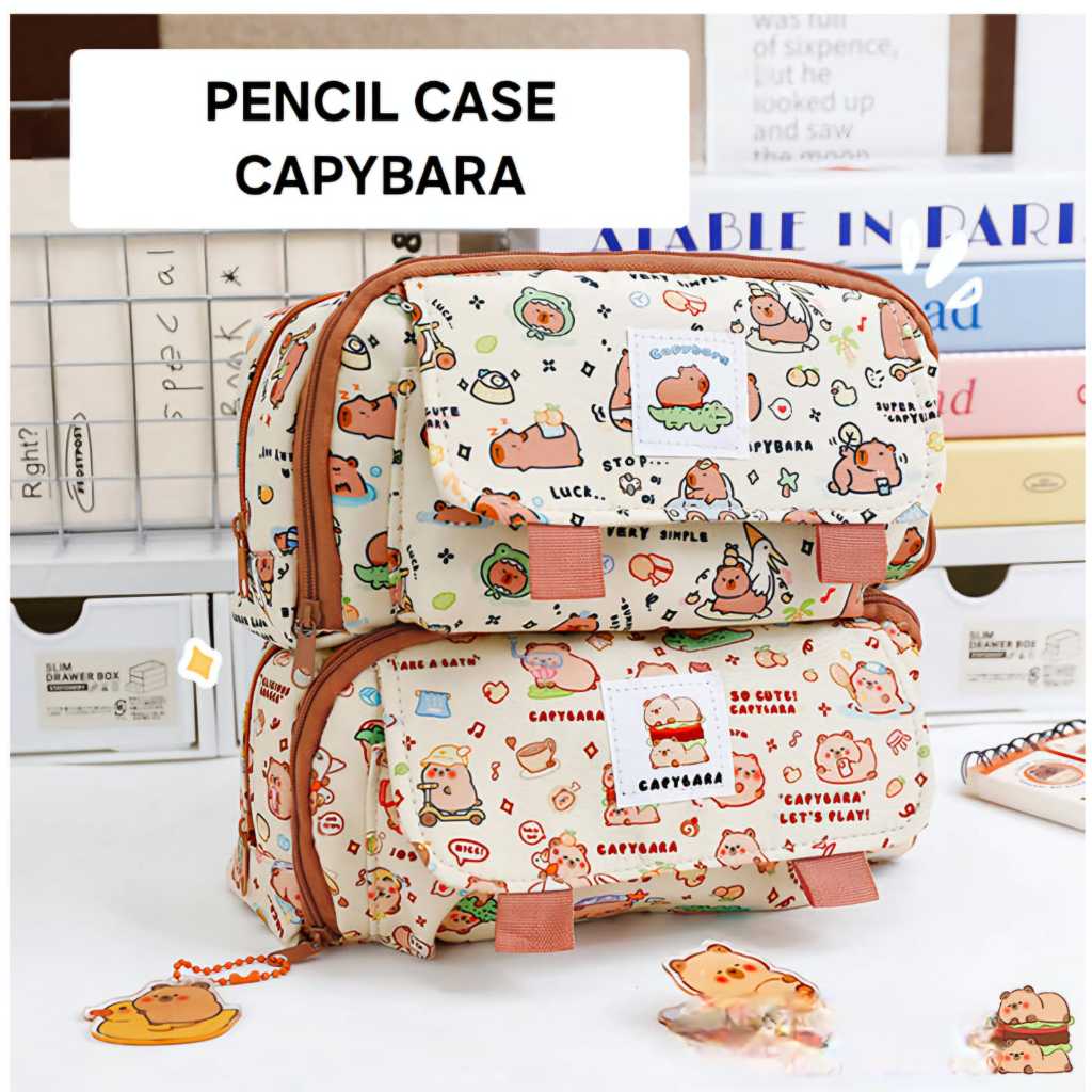 

MILANBERRY PENCIL CASE CAPYBARA KOTAK TEMPAT PENSIL PEN STATIONARY ALAT KANTOR SEKOLAH KAWAII ALA KOREA
