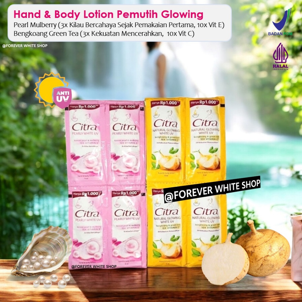 TERMURAH  Hand Body Lotion Whitening Citra Bengkoang Natural Glow UV & Citra Pearly Glow Sunscreen S