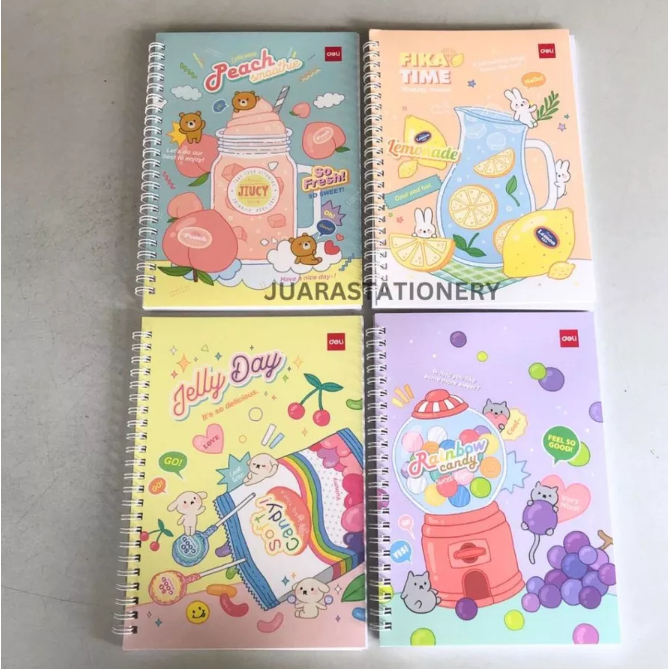 

BOBOMART DELI Notebook Spiral A7 N014 | 60 Lembar, Ukuran A7, 8mm Line, Kertas 70gsm