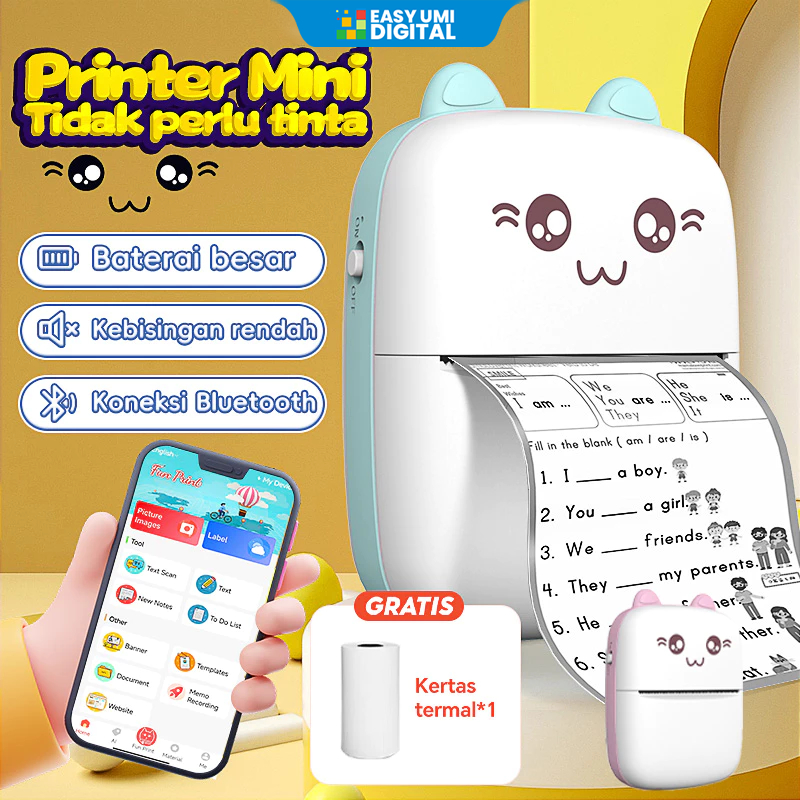 Codni Cute Thermal Printer Bluetooth Portable Label Printer Picture Foto Receipt Barcode Memo